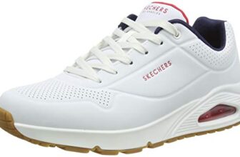 Skechers Herren Uno Stand On Air Turnschuhe, White Durabuck/Navy/Red Trim, 41.5 EU