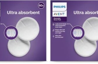 Philips Avent Einweg-Stilleinlagen, Ultra-Komfort und Sicherheit, 60 Stück, weiß (Modell SCF254/61) (Packung mit 2)