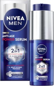 NIVEA MEN Anti-Age 2in1 Power Serum, Gesichtspflege für Männer mit Hyaluron für Anti-Aging-Effekt, Hautpflege mit LUMINOUS630® gegen Alters- und Pigmentflecken (30 ml)