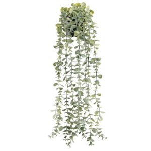 Der Rose Kunstpflanze Eukalyptus im Schwarzen Topf für Boho Deko Wohnzimmer