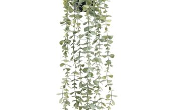 Der Rose Kunstpflanze Eukalyptus im Schwarzen Topf für Boho Deko Wohnzimmer