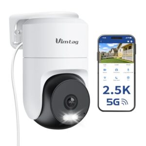 VIM TAG 2,5K 4MP Überwachungskamera Aussen, 360° Innen-Überwachungskamera mit Alarm, Zwei-Wege-Audio, KI-Personen-Bewegungserkennung, IP65 Wasserdicht, Alexa-kompatibel, Cloud- & SD-Karten-Speicher