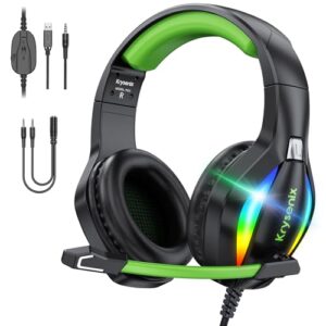 Krysenix PG1 RGB Gaming Headset für PS4, PS5, PC, Xbox,Switch-Dunkel grün