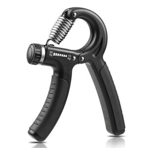 NIYIKOW Handtrainer Unterarmtrainer, Einstellbarer Widerstand 10-60kg, Grip Griffkraft Trainer, Fingertrainer, Hand Unterarm Trainingsgerät, Für Sportler und Wiederherstellung der Hand – Schwarz