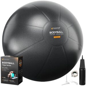 MANTRA SPORTS Gymnastikball – Anti-Burst Sitzball, Balance Ball für Schwangerschaft & Yoga – Pilates Ball für Büro & Rückentraining mit Pumpe