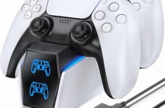 OIVO PS5 Controller Ladestation, PS5 Ladestation 2 Std Schnelllade mit EU-Netzteil für PlayStation 5 Ladestation, PS5 Ladegerät Controller Zubehörsets für PlayStation 5 Wireless Controller, Weiß