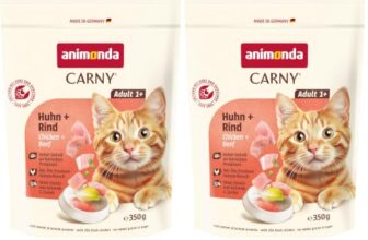 Carny Katzen Trockenfutter mit Huhn + Rind (1 x 350g), Getreide und Zuckerfreies Trockenfutter von animonda für ausgewachsene Katzen (Packung mit 2)