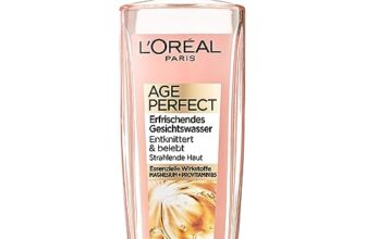 L’Oréal Paris Erfrischendes Gesichtswasser für Frauen: befreit die Haut von Verschmutzungen und bereitet sie optimal auf die Pflege vor mit Provitamin B5 und Magnesium, Age Perfect, 1x 200ml