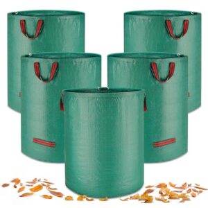 5X 272L Gartenabfallsack stabil – Groß Robust & Faltbar Gartensack für Gartenabfälle – Laubsack aus Polypropylen-Gewebe für Gras Laub Hecke Gartenabfall (5 Pack 272L)