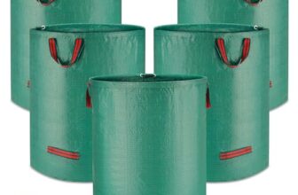 5X 272L Gartenabfallsack stabil – Groß Robust & Faltbar Gartensack für Gartenabfälle – Laubsack aus Polypropylen-Gewebe für Gras Laub Hecke Gartenabfall (5 Pack 272L)