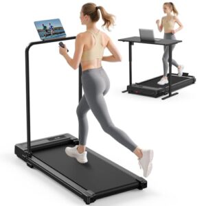 Laufband für Zuhause Walking Pad Klappbar – Home Schreibtisch Laufpad Faltbares Foldable Treadmill Leise Klappbares Laufbänder Mini Kleines Under Desk Office Running Machine Klappbare Treadmills 6km/h