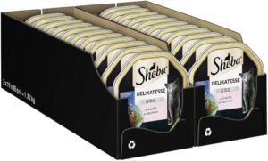 Sheba Schale Nassfutter für Katzen Delikatesse in Gelee mit Lachs 2 x 11 x 85g