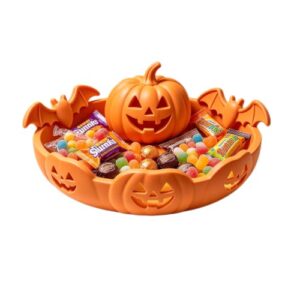 Halloween Kürbis-Schale, Fledermaus-Relief Süßigkeitenhalter, 3D-Druck Deko