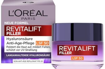 L’Oréal Paris Anti Age Tagespflege LSF 50 für Frauen: hydratisiert die Haut und bekämpft Hautalterung mit 3 Arten von Hyaluronsäure und LSF 50+, Revitalift Filler, 1x 50ml