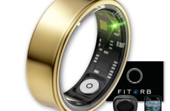 Fitorb Smart Ring Pro – Das Original. High-Tech Fitness- & Gesundheitsring, Schlafanalyse, 24/7 Aktivitätstracking. Temperaturmessung, Stress. Proberinge. (Neptun, Gold, 21,6 mm (12))