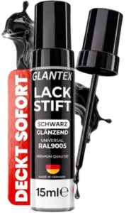 Lackstift Schwarz Glänzend 15ml RAL 9005 für Felgen, Lackstift für Auto