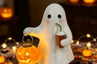 Halloween Deko Geist Kürbis Laterne Herbstdeko für Inner Tischdeko (A)