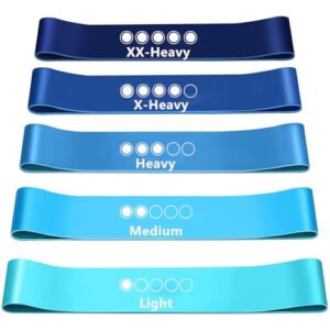 5er-Set Fitnessbänder Widerstandsbänder,Elastisch Resistance Bands with 5 Stärkestufen Gymnastikband für Männer und Frauen für Heim-Fitness, Krafttraining Yoga Rehabilitation