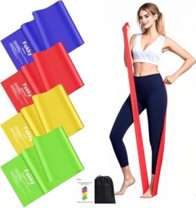 Fokky Fitnessbänder 4er-Set, 2M Resistance Bands,Gymnastikband mit 4 Stufen