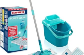 Leifheit Bodenwischer Set Power CLEAN, Presssystem mit 2 Wischbezügen