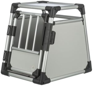 TRIXIE Hunde-Transportbox Aluminium L, robust – 92 x 64 x 78 cm, Graphit