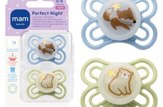 MAM Perfect Night Schnuller, 0-6 Monate, Fuchs/Bär, 2 Stück