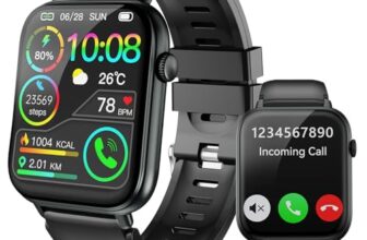 VKROBAG Smartwatch Herren Damen 1,85″ HD Touchscreen mit Telefonfunktion