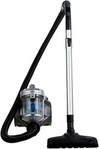 Amazon Basics Zylinder-Staubsauger, leistungsstark, kompakt und leicht, ohne Beutel, für Hart- und Teppichböden, HEPA-Filter, 700 W, 1,5 l, EU, Schwarz/Blau