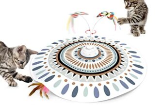Potaroma 3-in-1 Katzenspielzeug mit flatterndem Schmetterling und Feder