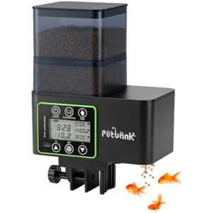 Petbank Futterautomat Aquarium, 230/510ML Automatischer Fischfutterautomat für Aquarium mit Timer, Wiederaufladbare Fische Fischfutterspender mit USB-Kabel LCD-Anzeige, Fisch Futterautomat