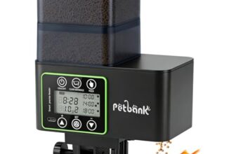 Petbank Futterautomat Aquarium, 230/510ML Automatischer Fischfutterautomat für Aquarium mit Timer, Wiederaufladbare Fische Fischfutterspender mit USB-Kabel LCD-Anzeige, Fisch Futterautomat