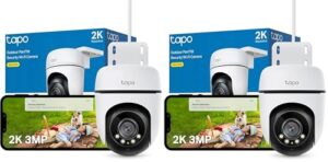 Tapo TP-Link C510W Kameraüberwachung aussen, WLAN IP Kamera, 360° Schwenk-/Neige, 2K Auflösung, Vollfarbige Nachtsicht, IP65 wasserdicht, Intelligente Bewegungsverfolgung, Zwei-Wege-Audio