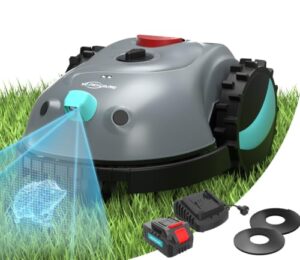 YARDCARE V100 Mähroboter ohne Begrenzungskabel, mit Vision Navigation, 150 Hinderniserkennung, Rasenroboter bis zu 150 m², Akku Rasenmäher Roboter mit Graskamm, Ersatzklingen