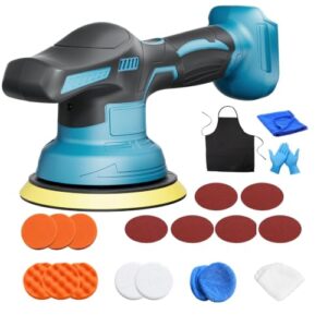 DA Exzenter Poliermaschine Auto für Makita 18V Akku LXT-Serie , 9-stufig regelbare Drehzahl Poliergerät mit Polierpads, Kratzerentfernung Wachsen Fahrzeugaufbereitung