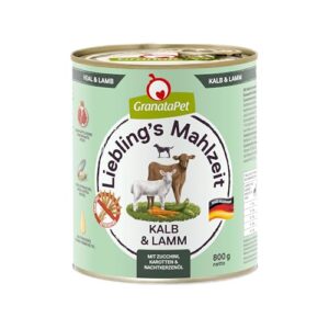 GranataPet Liebling’s Mahlzeit Kalb & Lamm, Nassfutter für Hunde, Hundefutter ohne Getreide & ohne Zuckerzusätze, Alleinfuttermittel, 6 x 800 g