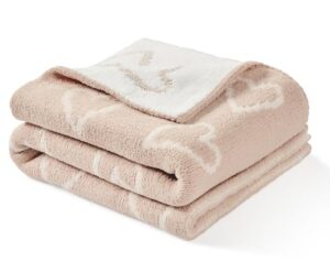 CREVENT Chenille-Babydecke, kuschelig, weich, warm, für Mädchen und Jungen, Neugeborenenartikel für Kleinkinder, Geschenk für die Babyparty, 75 x 100 cm, Herz, Rosa