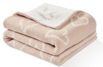 CREVENT Chenille-Babydecke, kuschelig, weich, warm, für Mädchen und Jungen, Neugeborenenartikel für Kleinkinder, Geschenk für die Babyparty, 75 x 100 cm, Herz, Rosa