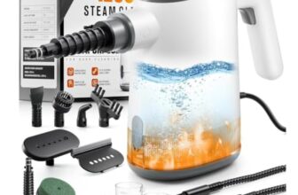 Volticore Handdampfreiniger, 650ml Tank & 11 Zubehör gegen Fett & Schmutz