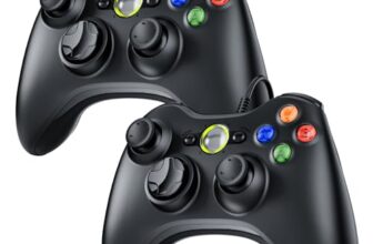 Zexrow Controller für Xbox 360 – 2er Kabelgebundener Gamepad mit USB-Kabel, Vibrationsfeedback & Präzisen Analogsticks – Kompatibel mit PC/Windows 11/10/8/7/XP, Sofortige Plug-and-Play-Funktion