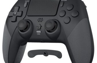 LATEC Controller für PS4, Wireless Controller für PS-4/PS-4 Pro/PS-4 Slim, Bluetooth Remote Gamepad Joystick mit 2 Programmierbaren Tasten, Doppelter Vibration, Turbo, 6-Achsen, Audio-Buchse, Touchpad