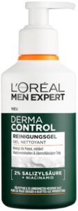 L’Oréal Men Expert Anti-Pickel Gesichtsreinigung für Männer, Waschgel für unreine & zu Akne neigende Haut, Herren Cleanser für das Gesicht mit 2% Salicylsäure & Niacinamide, Derma Control, 1 x 260 ml