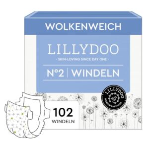 LILLYDOO hautfreundliche Windeln, Halbmonatsbox, Größe 2 (4+ kg), 102 Stück