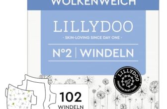 LILLYDOO hautfreundliche Windeln, Halbmonatsbox, Größe 2 (4+ kg), 102 Stück