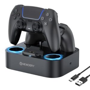 NEWDERY Doppelladestation für PS5 Controller