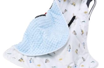 Miracle Baby Einschlagdecke Babyschale Winter Baumwolle Reversible Decke Universal Kuscheldecke 90x90cm für babyschale Kinderwagen mit 8 Punkt Gurt Löcher