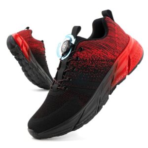 Hitmars Laufschuhe Damen Herren Turnschuhe Sportschuhe Wanderschuhe Tennisschuhe Sneaker Fitnessschuhe Walkingschuhe Running-Schuhe Rot EU 43