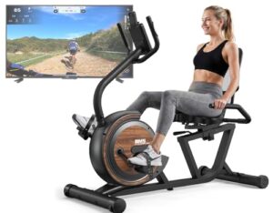GENIXFIT BM5 Liegeergometer – 150kg belastbar, für Zuhause, Fitness & Rehabilitation – 16 magnetische Widerstandsstufen, selbstleuchtendes Display, Bluetooth – Liegefahrrad Heimtrainer (BM5)