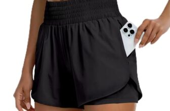 GEVECORI 2 in 1 Laufshorts Damen – Kurze Sporthose mit 2 Taschen
