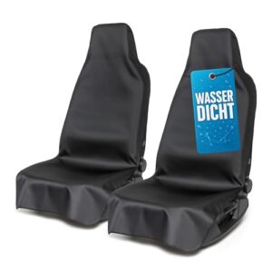Walser Autositzbezug Protector, 2 Autositzschoner für Vordersitze, 100% Wasser- & schmutzabweisender Sitzschoner Auto, Werkstatt Sitzbezüge Auto, Autositzbezüge 2 Stück, Auto Sitzbezug schwarz