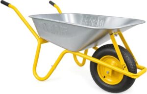 HBH Schubkarre 85 Liter Garten, bis 160kg Tragkragkraft, Gelb